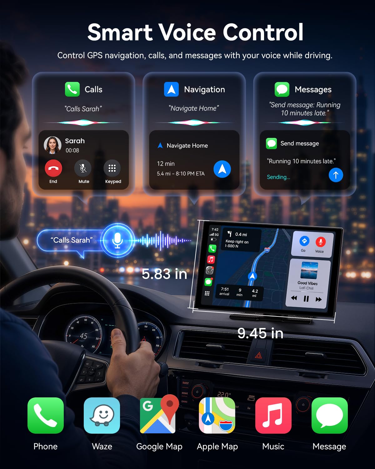 Amazon.com: 11'' Wireless CarPlay Screen with 4K Dash Cam, HD